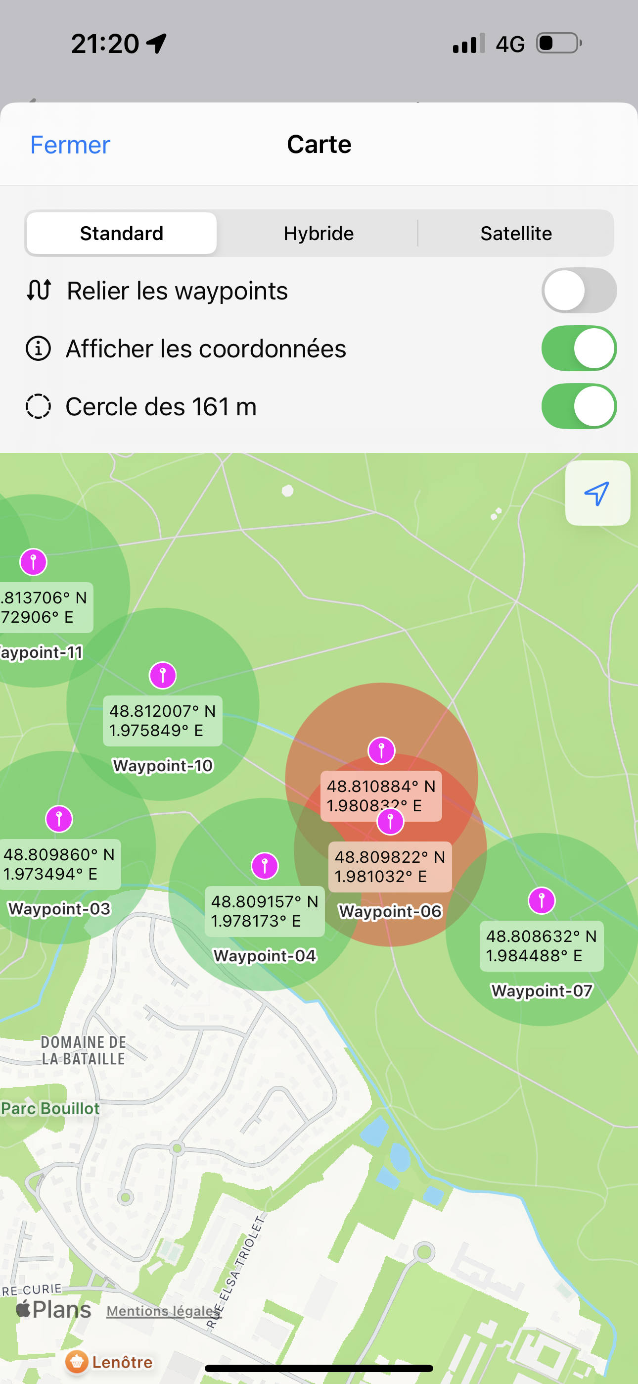 Vue carte